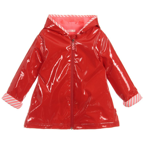 Куртка непромокаемая с капюшоном Billieblush для девочек, цвет красный