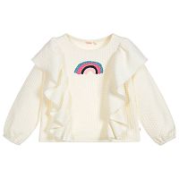 <b>Billieblush</b><br>Пуловер с радугой Billieblush для девочек, цвет светло бежевый