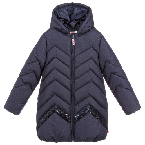 Теплая куртка Billieblush U16184/85T FW18/19 для девочки, цвет темно синий