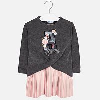 <b>Mayoral </b><br>Платье и пуловер MAYORAL 4941/75 для девочки, цвет розовый и серый