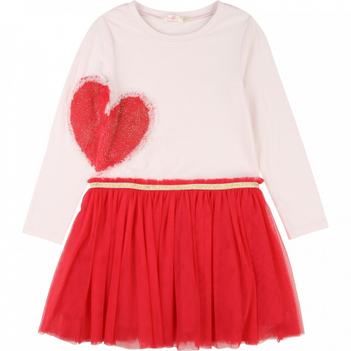Платье из двух материалов с мехом Billieblush U12513_S94 для девочек, цвет розовый